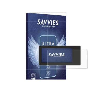 Front side of a product packaging with the brand logo Savvies. Next to it is the device Acta Berg Radio shown with the corresp