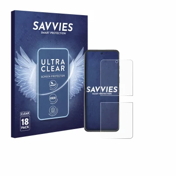 Front side of a product packaging with the brand logo Savvies. Next to it is the device Motorola Razr 60 shown with the corres