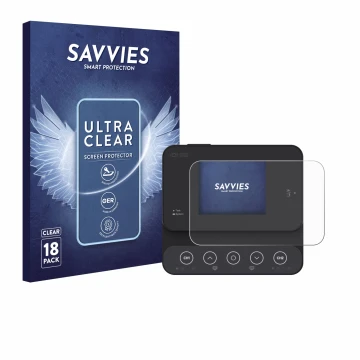 Front side of a product packaging with the brand logo Savvies. Next to it is the device ISDT K2Zip shown with the correspondin