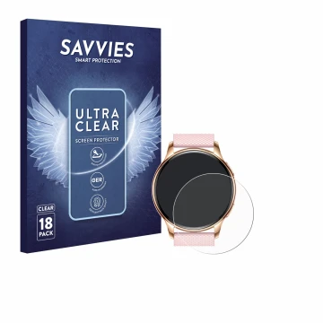 Front side of a product packaging with the brand logo Savvies. Next to it is the device Maoo VT.11 shown with the correspondin