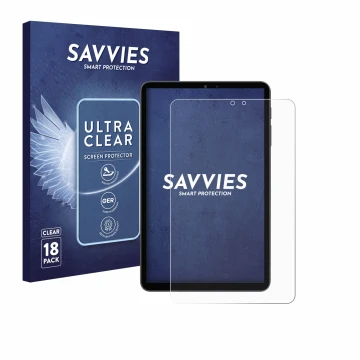 Front side of a product packaging with the brand logo Savvies. Next to it is the device Alldocube iPlay 70 mini Pro shown with