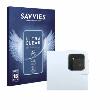 Front side of a product packaging with the brand logo Savvies. Next to it is the device Xiaomi Pad 7 (ONLY Camera Lens) shown 