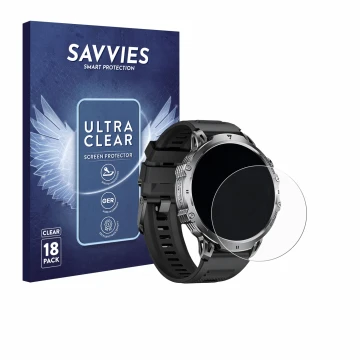 Front side of a product packaging with the brand logo Savvies. Next to it is the device LIGE EF13 1.85