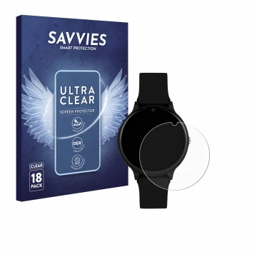 Front side of a product packaging with the brand logo Savvies. Next to it is the device One2Track Connect One shown with the c