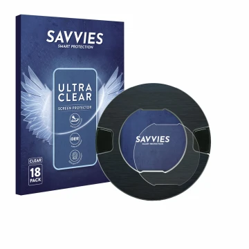 Front side of a product packaging with the brand logo Savvies. Next to it is the device OOONO P-DISC NO1 shown with the corres