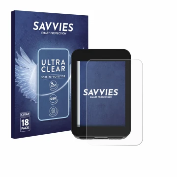 Front side of a product packaging with the brand logo Savvies. Next to it is the device Bikevee BKV310A 2.4