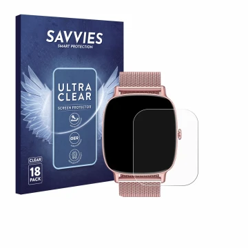 Front side of a product packaging with the brand logo Savvies. Next to it is the device coioc P122 1.85