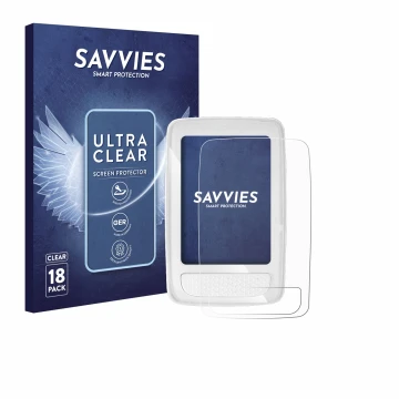 Front side of a product packaging with the brand logo Savvies. Next to it is the device Giant Axact 14W shown with the corresp