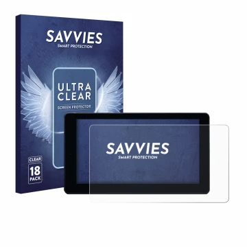 Front side of a product packaging with the brand logo Savvies. Next to it is the device Zontes 368K shown with the correspondi