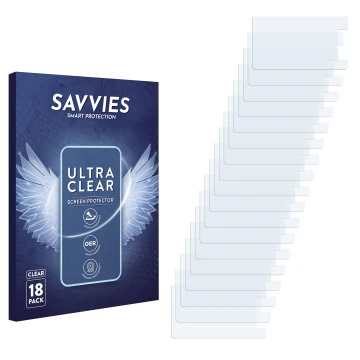 Front side of a product packaging with the brand logo Savvies. Next to it is the corresponding screen protector.