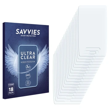 Front side of a product packaging with the brand logo Savvies. Next to it is the corresponding screen protector.