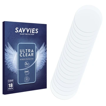 Front side of a product packaging with the brand logo Savvies. Next to it is the corresponding screen protector.