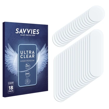 Front side of a product packaging with the brand logo Savvies. Next to it is the corresponding screen protector.