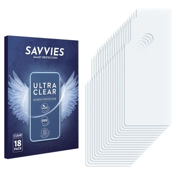 Front side of a product packaging with the brand logo Savvies. Next to it is the corresponding screen protector.