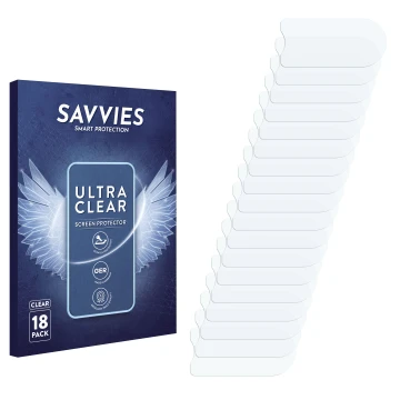Front side of a product packaging with the brand logo Savvies. Next to it is the corresponding screen protector.