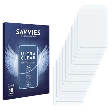 Front side of a product packaging with the brand logo Savvies. Next to it is the corresponding screen protector.