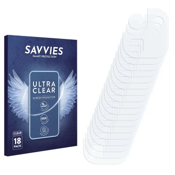 Front side of a product packaging with the brand logo Savvies. Next to it is the corresponding screen protector.
