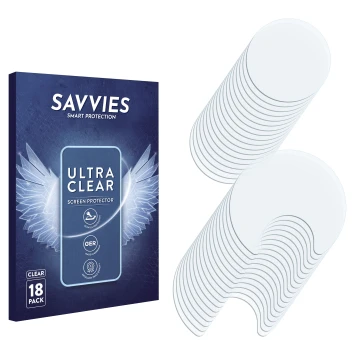 Front side of a product packaging with the brand logo Savvies. Next to it is the corresponding screen protector.