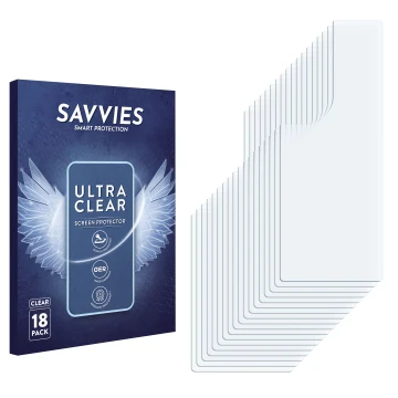 Front side of a product packaging with the brand logo Savvies. Next to it is the corresponding screen protector.
