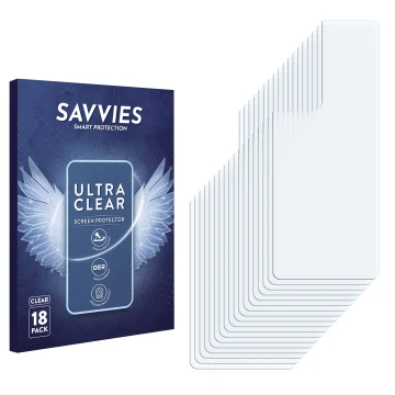 Front side of a product packaging with the brand logo Savvies. Next to it is the corresponding screen protector.