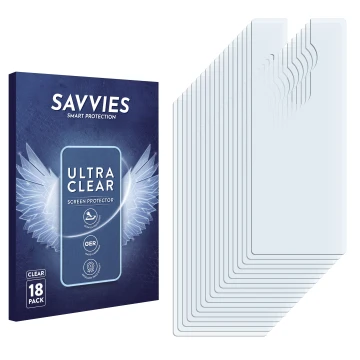 Front side of a product packaging with the brand logo Savvies. Next to it is the corresponding screen protector.