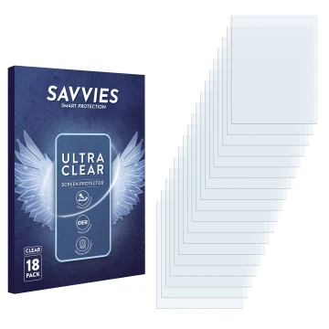 Front side of a product packaging with the brand logo Savvies. Next to it is the corresponding screen protector.