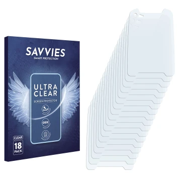 Front side of a product packaging with the brand logo Savvies. Next to it is the corresponding screen protector.