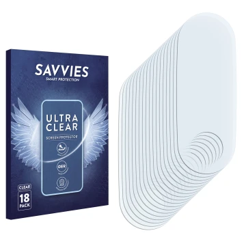 Front side of a product packaging with the brand logo Savvies. Next to it is the corresponding screen protector.