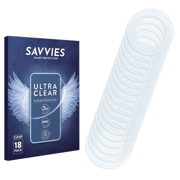 Front side of a product packaging with the brand logo Savvies. Next to it is the corresponding screen protector.