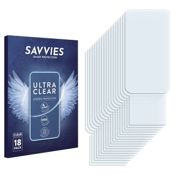 Front side of a product packaging with the brand logo Savvies. Next to it is the corresponding screen protector.