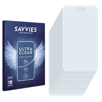 Front side of a product packaging with the brand logo Savvies. Next to it is the corresponding screen protector.