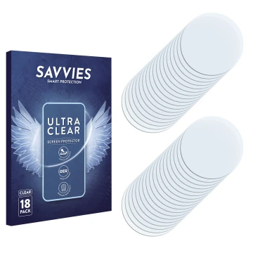 Front side of a product packaging with the brand logo Savvies. Next to it is the corresponding screen protector.
