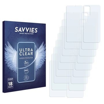 Front side of a product packaging with the brand logo Savvies. Next to it is the corresponding screen protector.