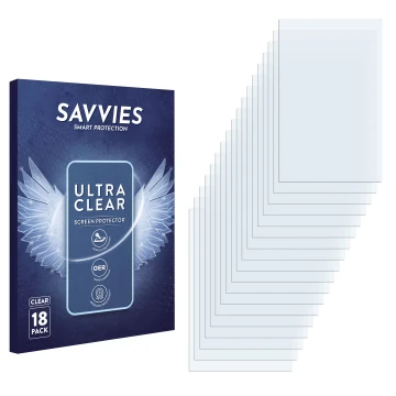 Front side of a product packaging with the brand logo Savvies. Next to it is the corresponding screen protector.