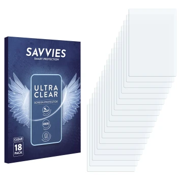 Front side of a product packaging with the brand logo Savvies. Next to it is the corresponding screen protector.