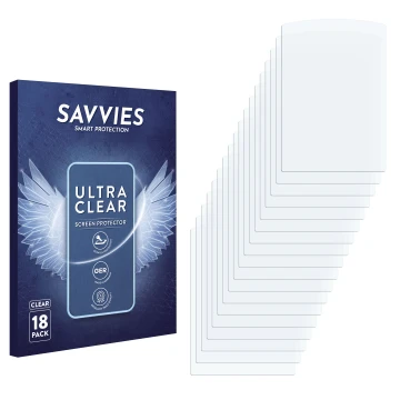 Front side of a product packaging with the brand logo Savvies. Next to it is the corresponding screen protector.