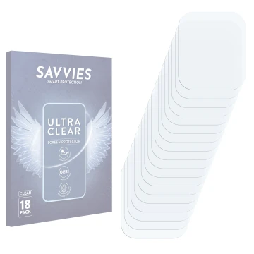 Front side of a product packaging with the brand logo Savvies. Next to it is the corresponding screen protector.