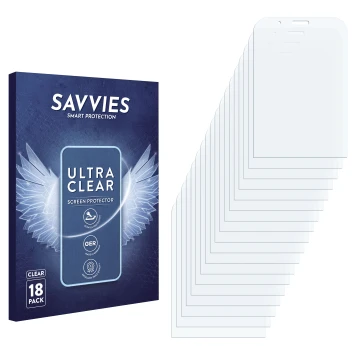 Front side of a product packaging with the brand logo Savvies. Next to it is the corresponding screen protector.