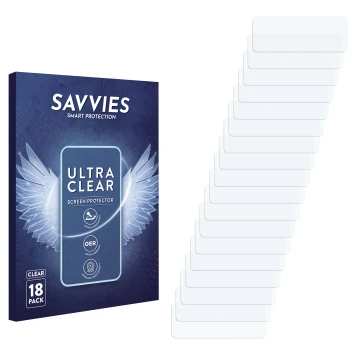 Front side of a product packaging with the brand logo Savvies. Next to it is the corresponding screen protector.
