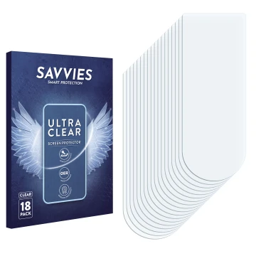 Front side of a product packaging with the brand logo Savvies. Next to it is the corresponding screen protector.