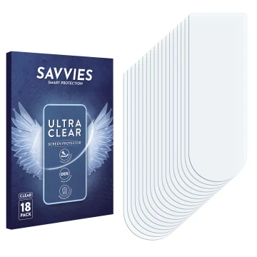 Front side of a product packaging with the brand logo Savvies. Next to it is the corresponding screen protector.