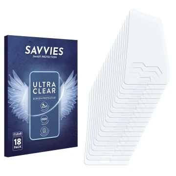 Front side of a product packaging with the brand logo Savvies. Next to it is the corresponding screen protector.