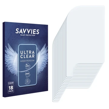 Front side of a product packaging with the brand logo Savvies. Next to it is the corresponding screen protector.