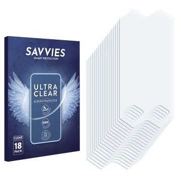 Front side of a product packaging with the brand logo Savvies. Next to it is the corresponding screen protector.