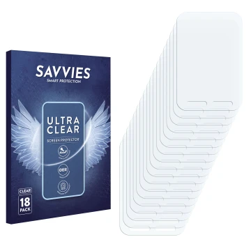 Front side of a product packaging with the brand logo Savvies. Next to it is the corresponding screen protector.