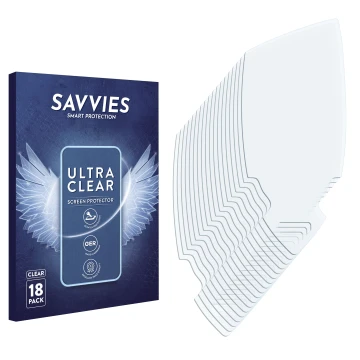 Front side of a product packaging with the brand logo Savvies. Next to it is the corresponding screen protector.