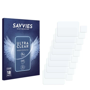 Front side of a product packaging with the brand logo Savvies. Next to it is the corresponding screen protector.