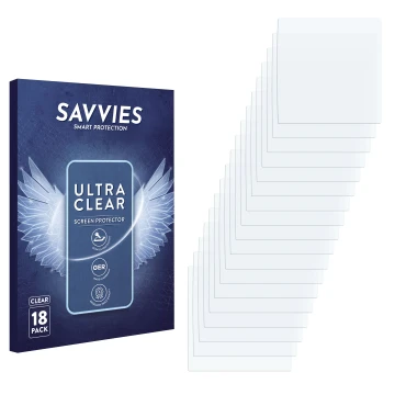 Front side of a product packaging with the brand logo Savvies. Next to it is the corresponding screen protector.