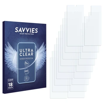 Front side of a product packaging with the brand logo Savvies. Next to it is the corresponding screen protector.
