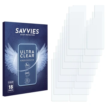 Front side of a product packaging with the brand logo Savvies. Next to it is the corresponding screen protector.